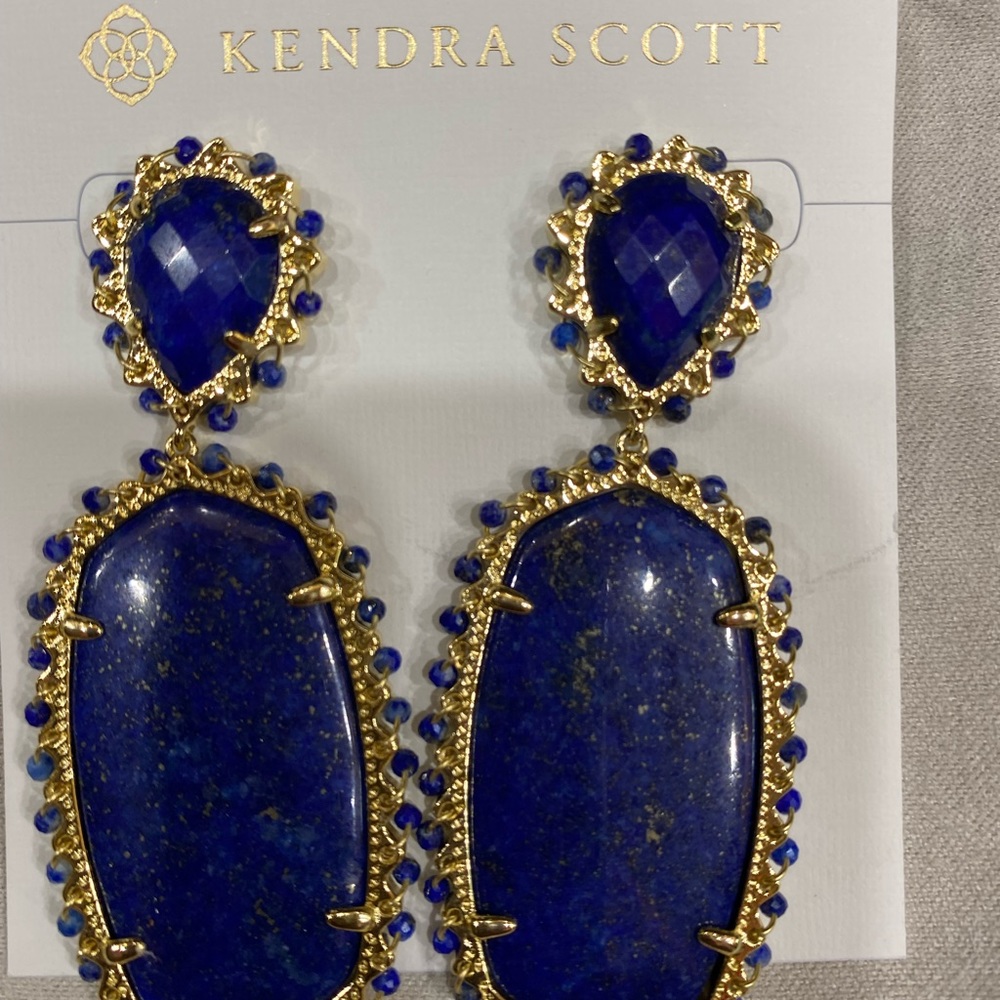 Blue lapis Parsons earrings.